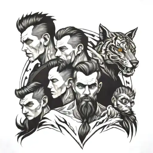 Father And Three Sons