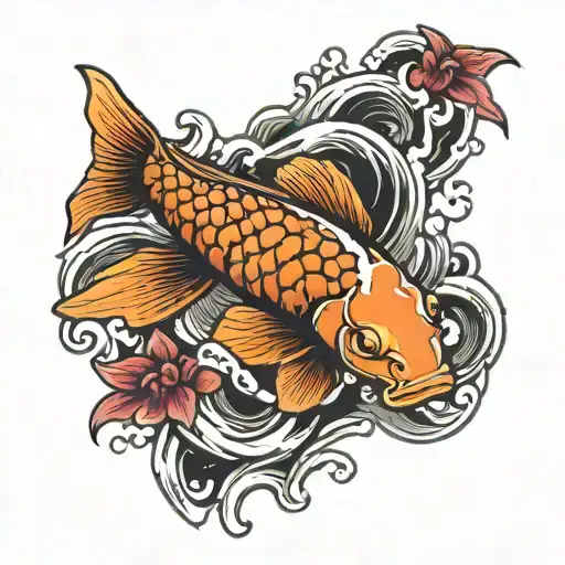 Koi Fish Swimming