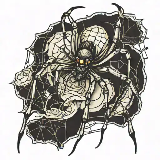 Spider With Long Legs With Front Two Lifted