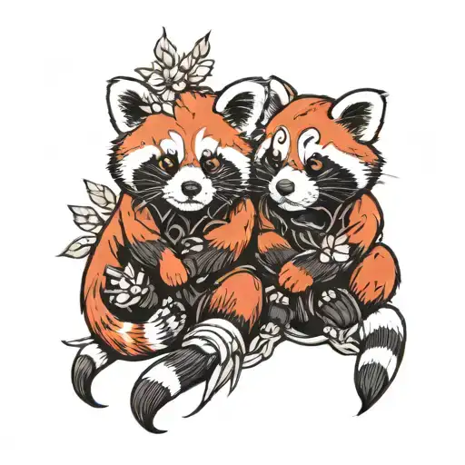 Red Panda Holding Hands