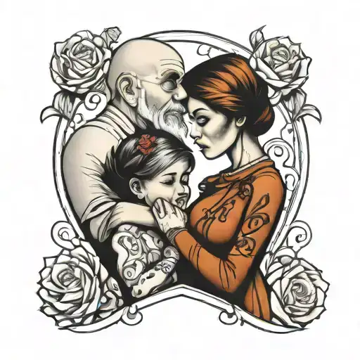 Daughter Father Holding Hands