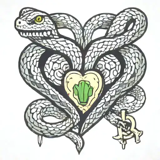 Snake And Heart Shaped Lock
