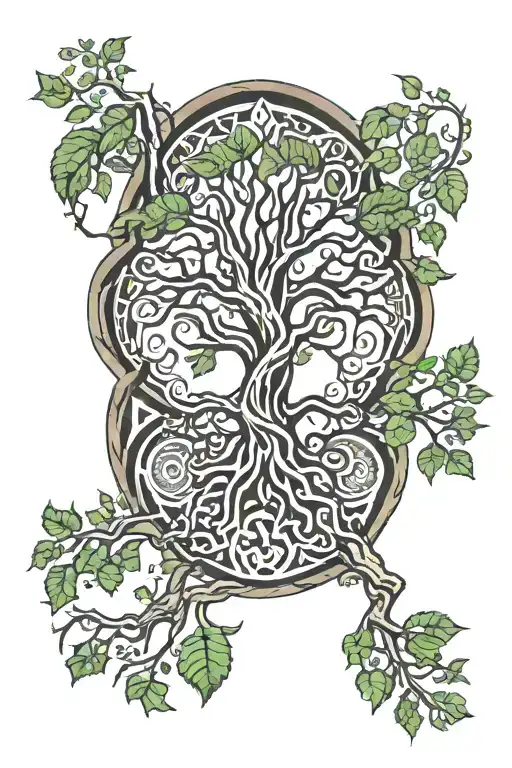Shaman Kelt Tree Circle Design Inspired