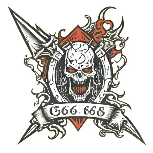 Inscription 666 In The Form Of A Bloody Scar