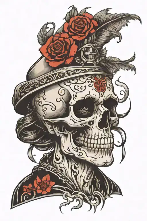 Skull With Lashes Getting A Facial