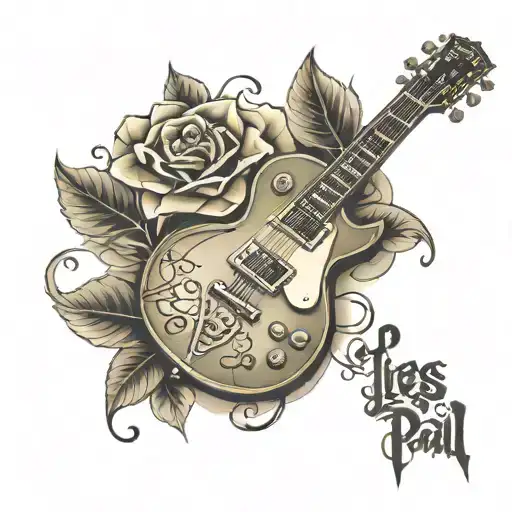 Les Paul Guitar Surrounded My Music Notes