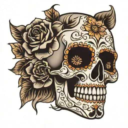 Sugar Skull Black And White