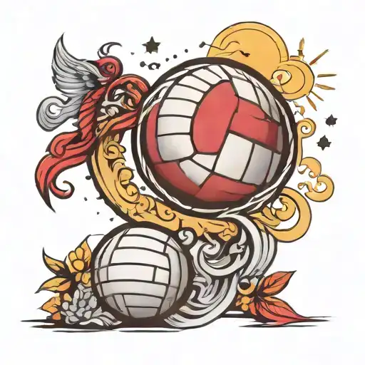 Volleyball And Love You To The Moon