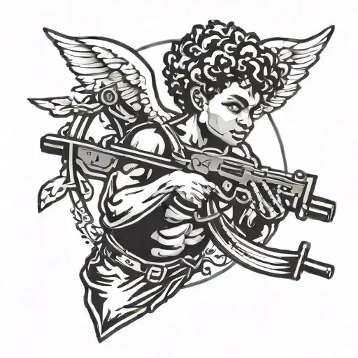 Cupid As A Black Man Holding A Gun