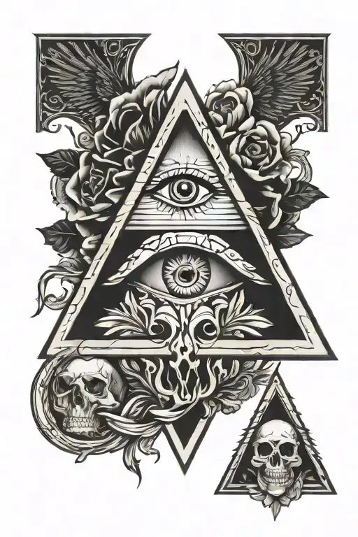 All Seeing Eye With Skull