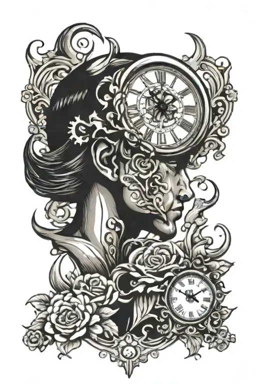 Posiedon And Clock Face