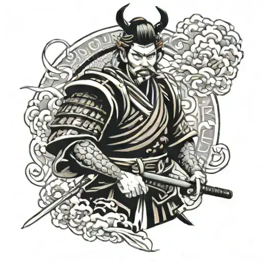 Samurai Warrior Wielding