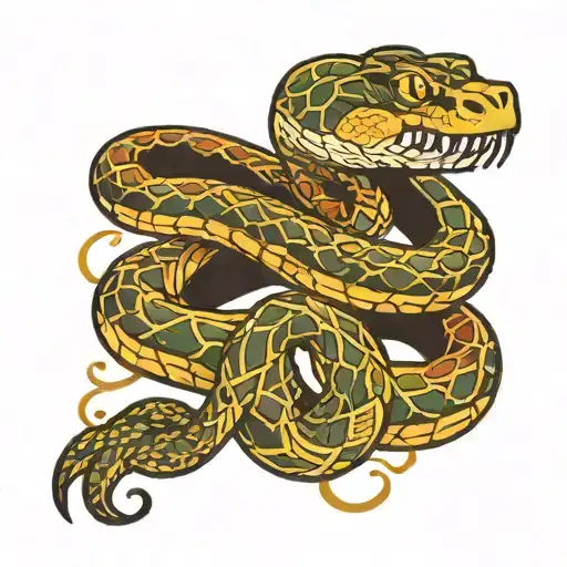 Snake Wrapping Around Edge Of Wrist