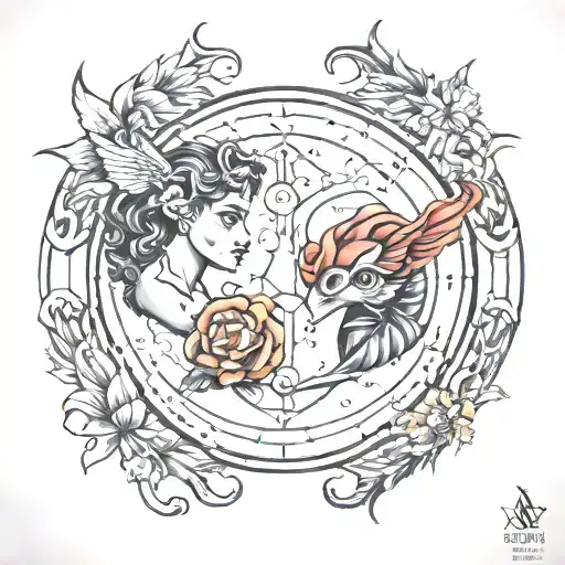 Gemini And Pices Zodiac Sign Mash Up