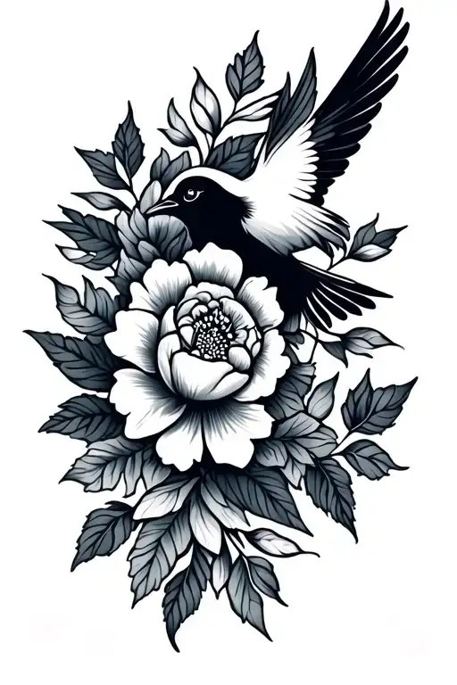 Floral With Bird