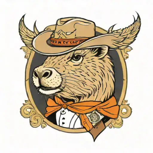 Capybara Cowboy With Mullet