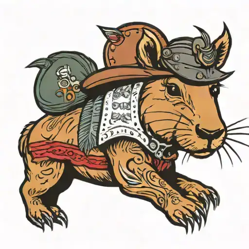 Capybara Cowboy With Mullet
