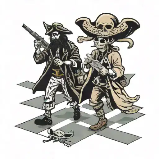 Stingray In Crosswalk With A Pirate Holding A Sign That Says You Don't Stop