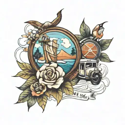 Matching Tattoos For Couple Who Love To Travel