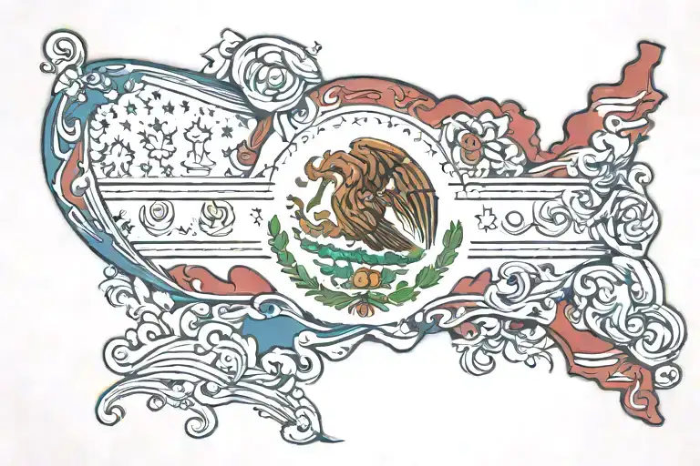 Mexican America Flag Country
