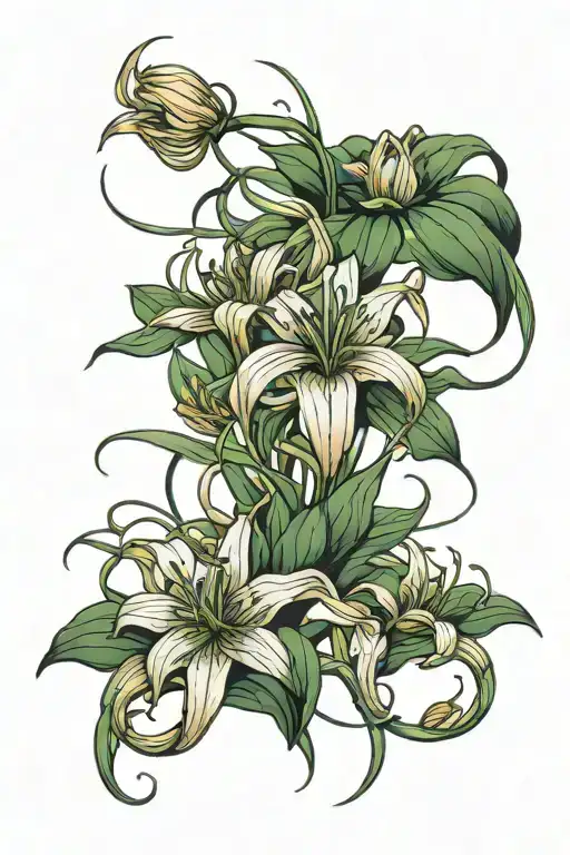 Spider Lilly With Lines