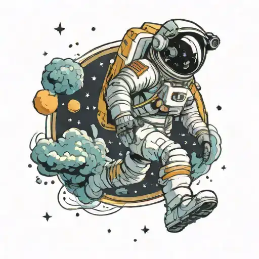 An Astronaut Floating In Space On Mmu With The Earth In The Background