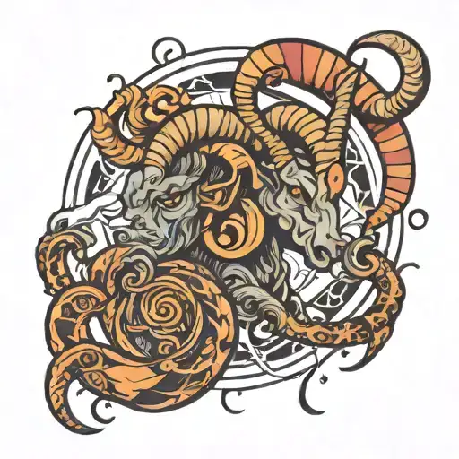 Demonic Capricorn Zodiac Signs Merged