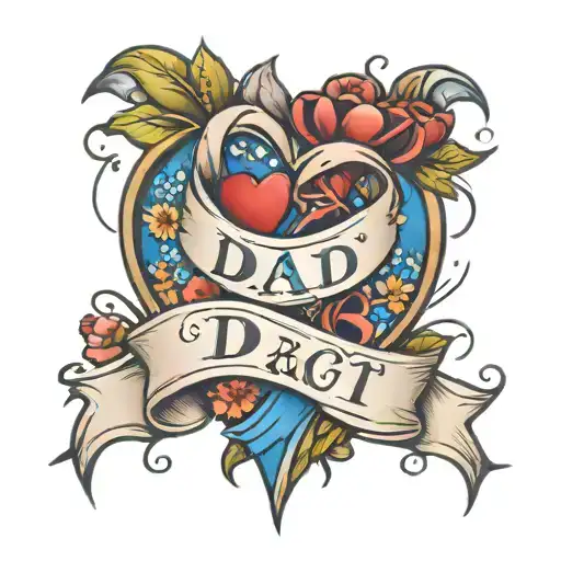 Ribbon Heart Dad Forget Me Not