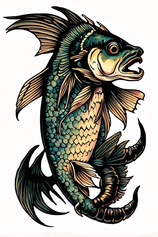 Fish With Sagittarius And Scorpion Tail