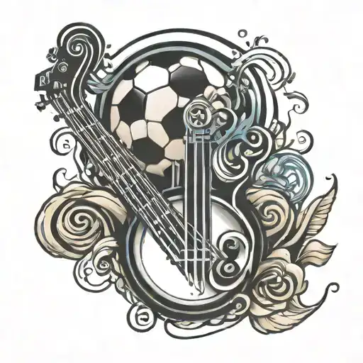 Soccer Ball And Bass Cleff Image