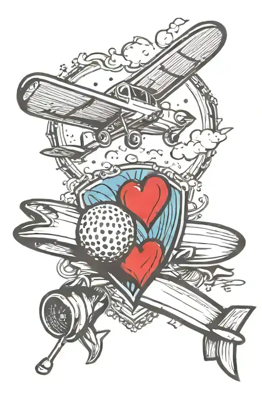 Dad Heart Golf Club Airplane