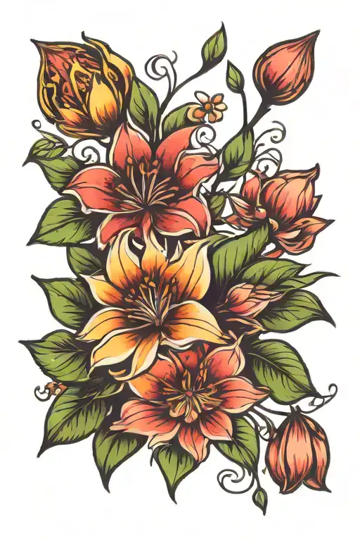 Lily And Daisy Paw Print