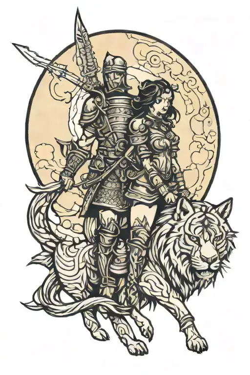 My Daugther And The Moon And A Warrior Als Her Guard