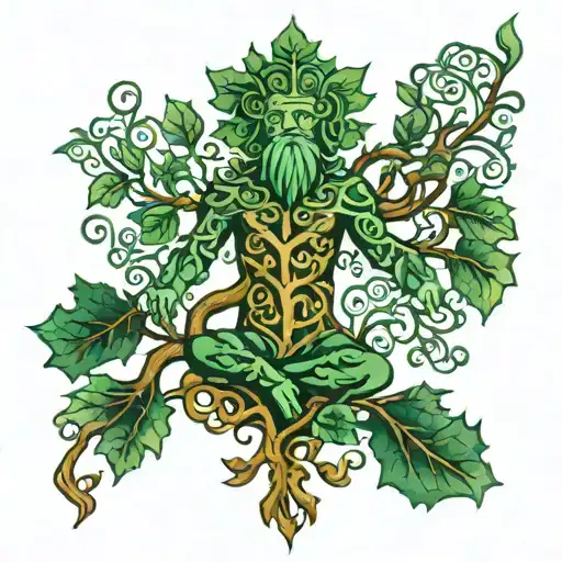 Nordic Green Man And Tree Of Life