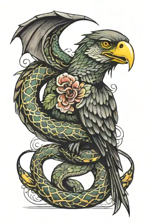 Turul Bird And Snake Wrapped