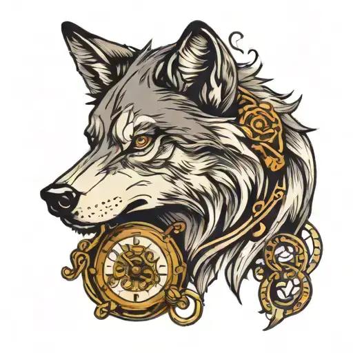 Wolf With Pocket Watch