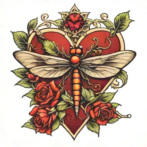 Dragonfly With A Ruby Heart