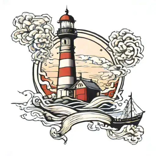 Lighthouse Guiding Ships