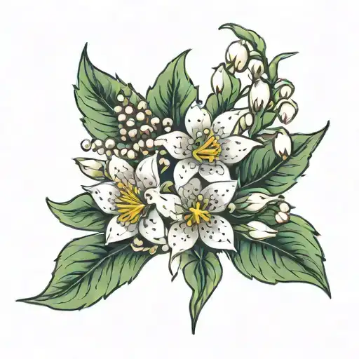 Aster And Lily Of The Valley Flower