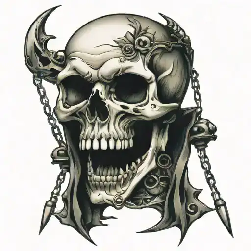 Skull With Hanging Jaw