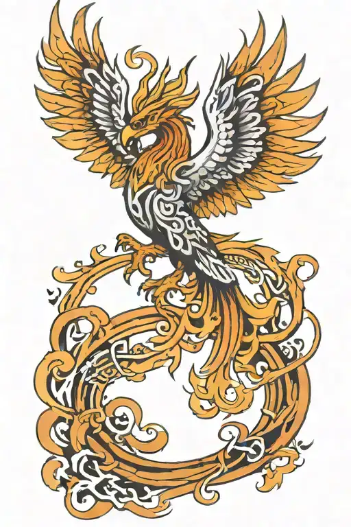 Celtic Style Phoenix Rising From The Ashes