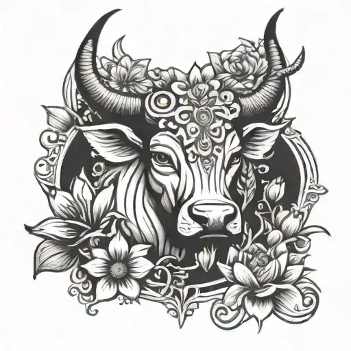 Taurus Coming Out Of Lotus Flower Blooming