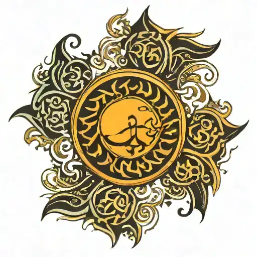 Sun With Arabic Calligraphy