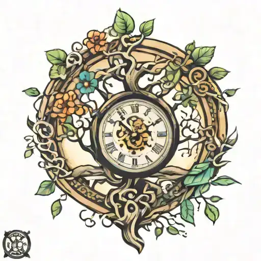 Tree Of Life With Clock Surrounded