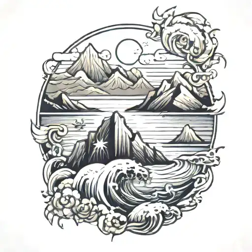 Ocean With Mountains