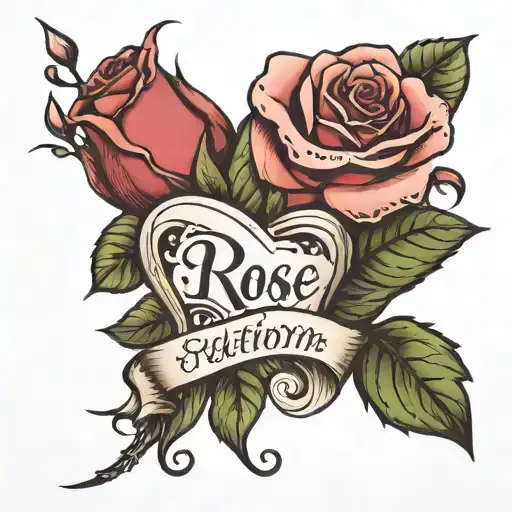 Rose And Name Written