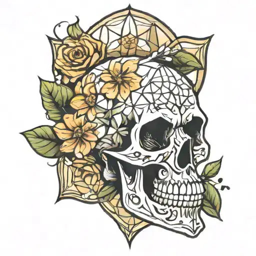 Skull And Flower Of Life