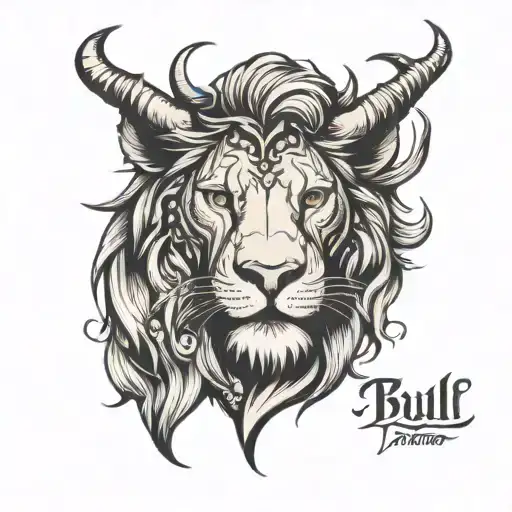 Leo And Bull Tattoo Half Face Bull Half Face Lion