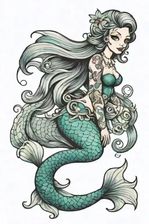 Mermaid Pin Up Doll