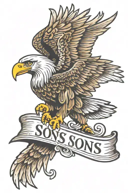 Sons Name And Eagle Flying